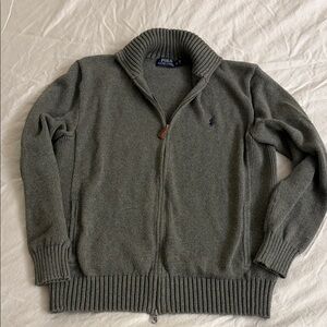 Polo by Ralph Lauren Men's Green Zip-Up Sweater